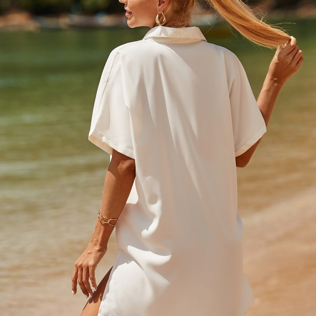 Women's beach blouse with a casual cut and breathable material Ivyshape