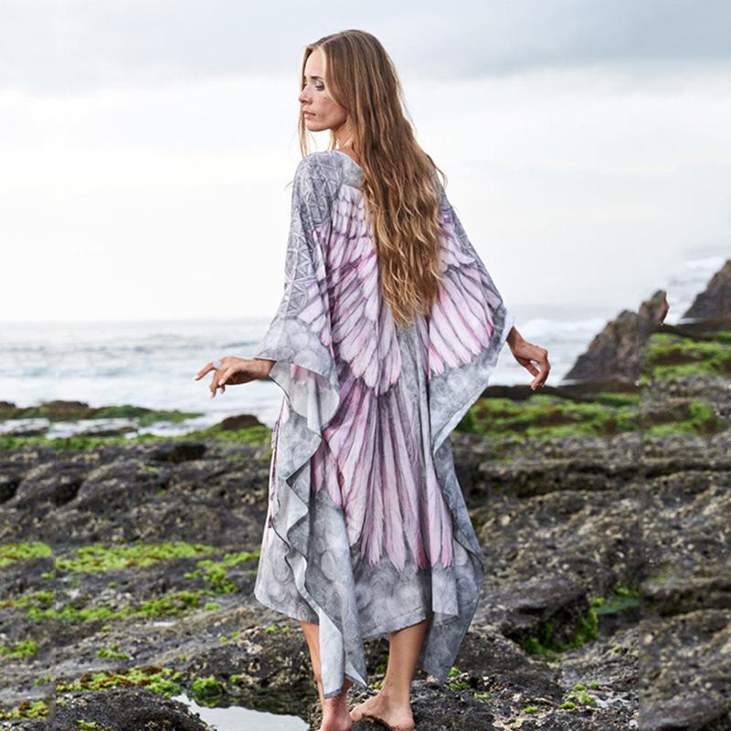 Women's kaftan dress with elaborate angel design Ivyshape