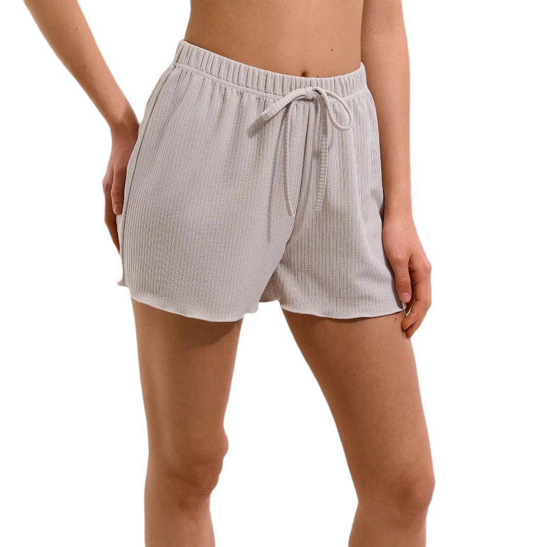 Women's Relaxed Fit Ruffle Hem Shorts Ivyshape