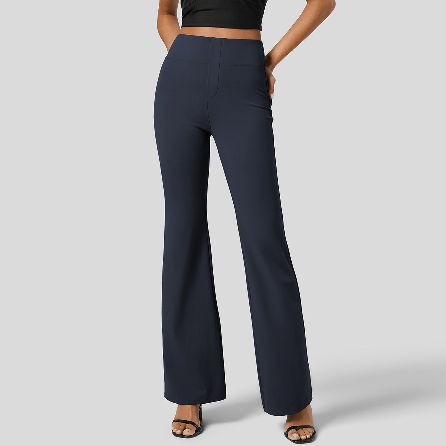 IvyShape | High-Waisted Butt-Lifting Wide-Leg Sports Micro-Flare Pants