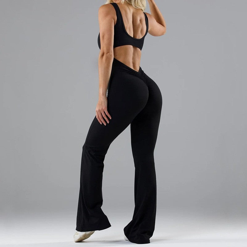 Women's fitness jumpsuit with wide leg and elegant cut Ivyshape
