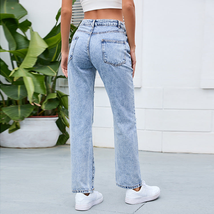Women's Baggy Jeans in a trendy Used-Look with striking rips and casual fit Ivyshape