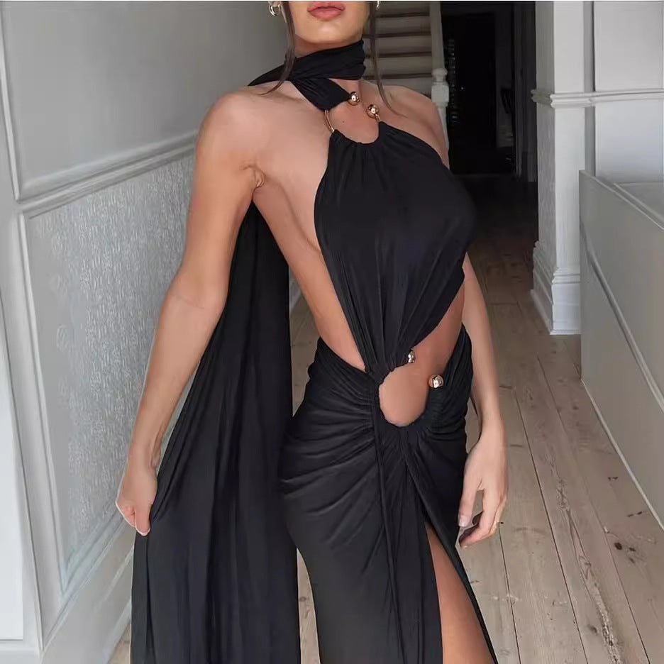 IvyShape | Sleek Strapless Slit Dress