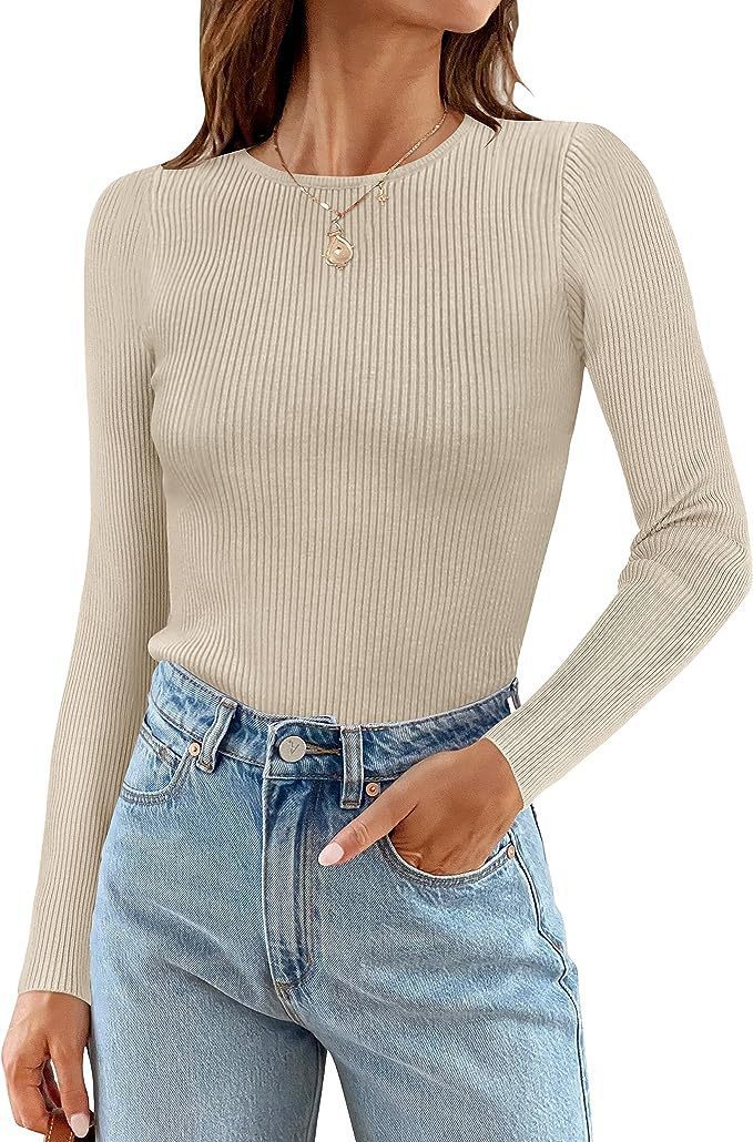 Women's Long Sleeve Shirt with Fine Ribbed Knit Design Ivyshape