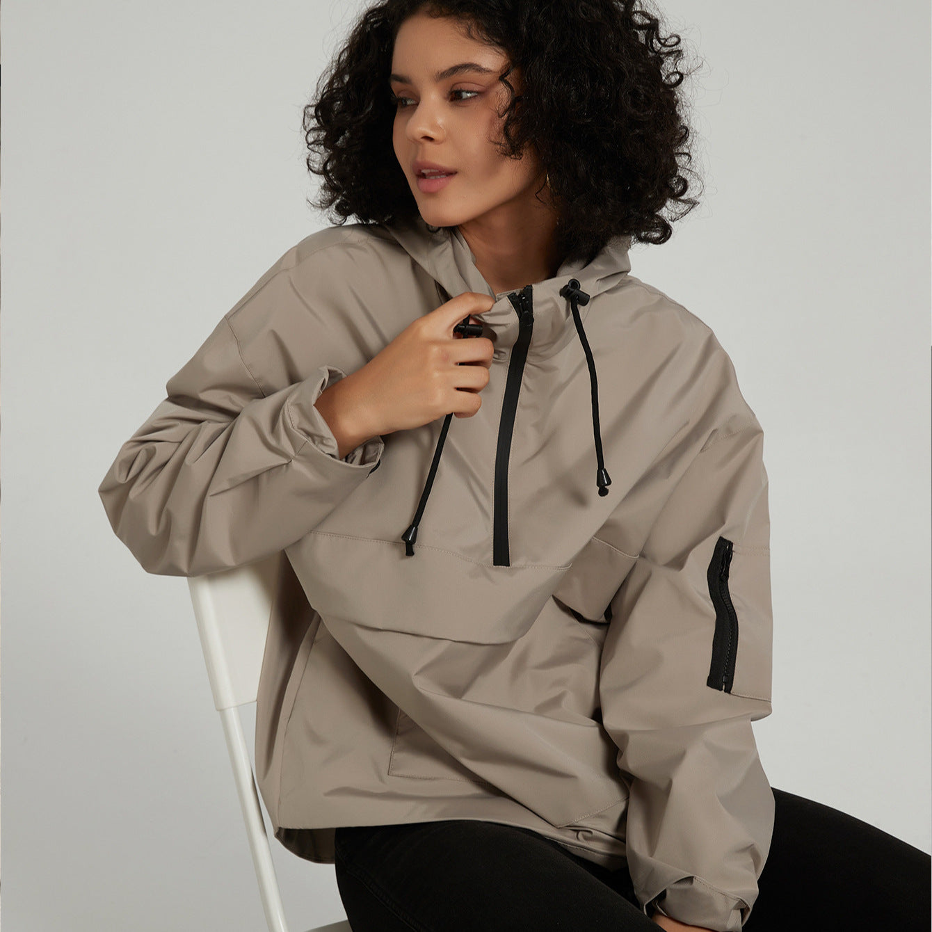 Women’s functional jacket with practical pockets and adjustable waistband Ivyshape