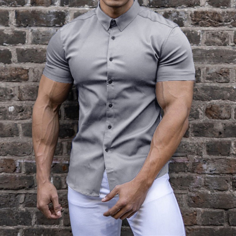 Men's fitted short sleeve shirt Ivyshape