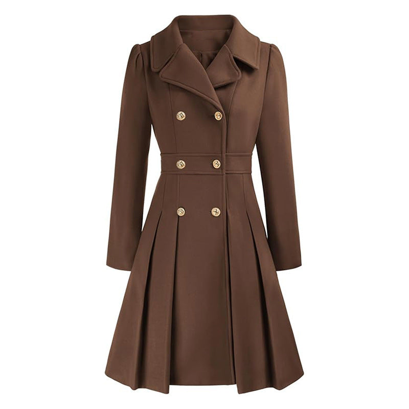 Women's Elegant Trench Coat with Tailored Cut and Pleat Detail Ivyshape