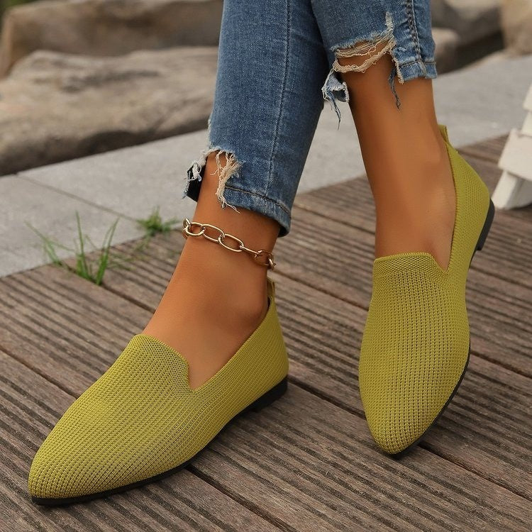 Women Breathable Knit Slip-On Loafers Ivyshape