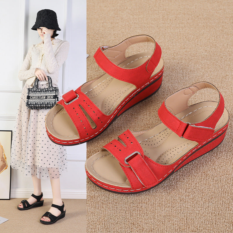 Women Adjustable Comfort Wedge Sandals Ivyshape