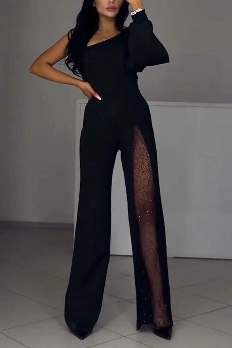 IvyShape | Sexy one-sided high-slit jumpsuit