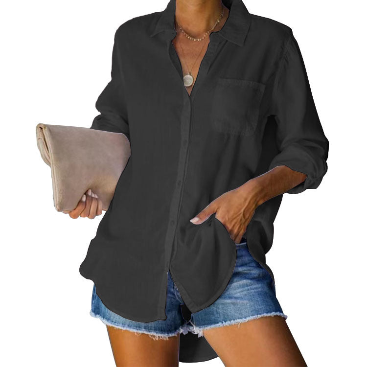 Women casual blouse made of lightweight fabric Ivyshape