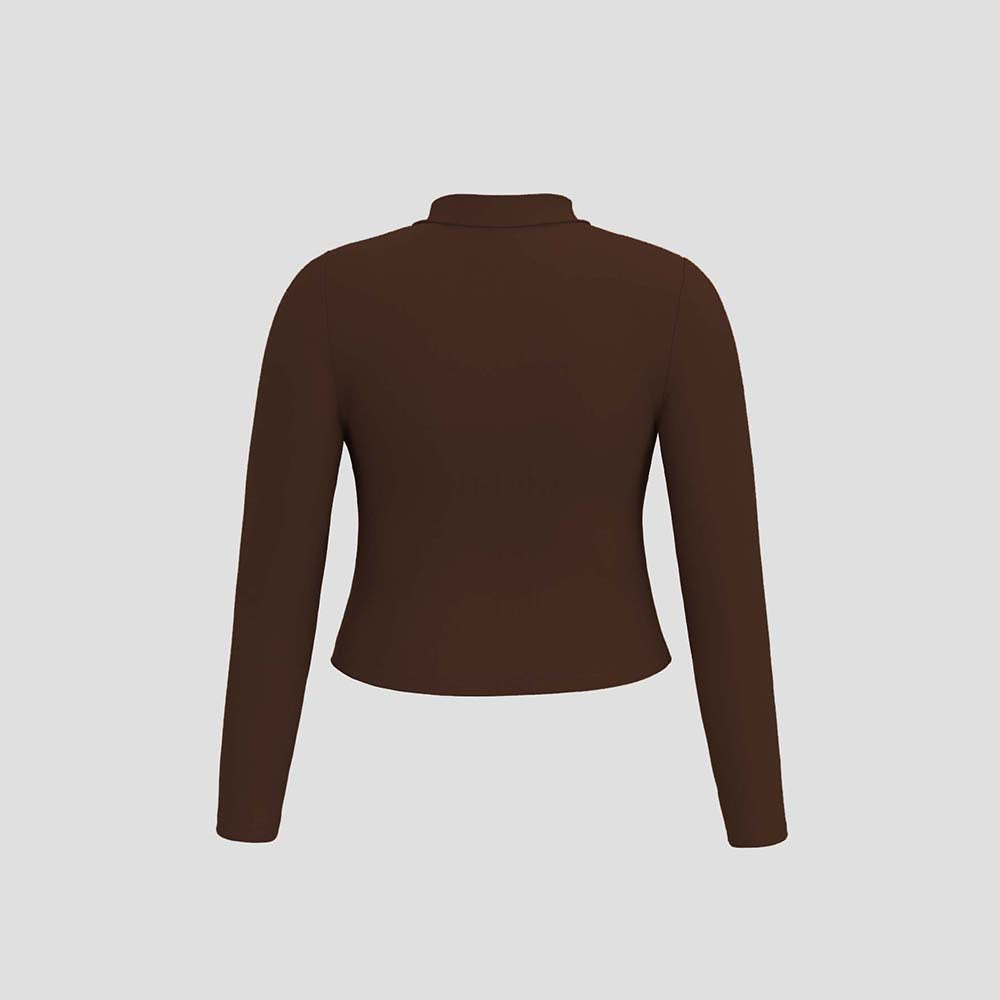 Women Figure-flattering Long Sleeve Shirt with Ruffle Details and Elegant Cut Ivyshape