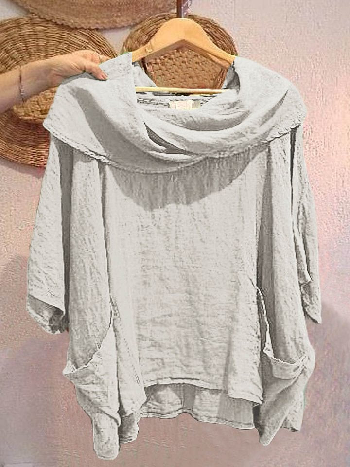 Women's Oversize Blouse with Generous Collar Ivyshape
