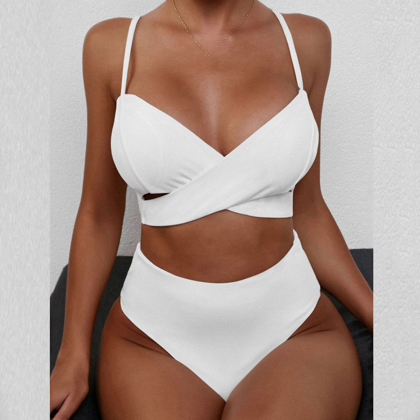 Ladies Bikini set with stylish wrap top and high-cut bottom Ivyshape