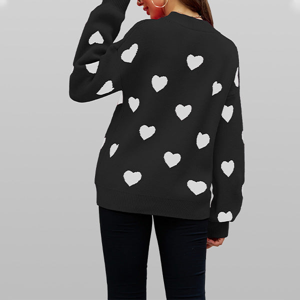 Ivyshape | Valentine'S Day Heart Knit Sweater