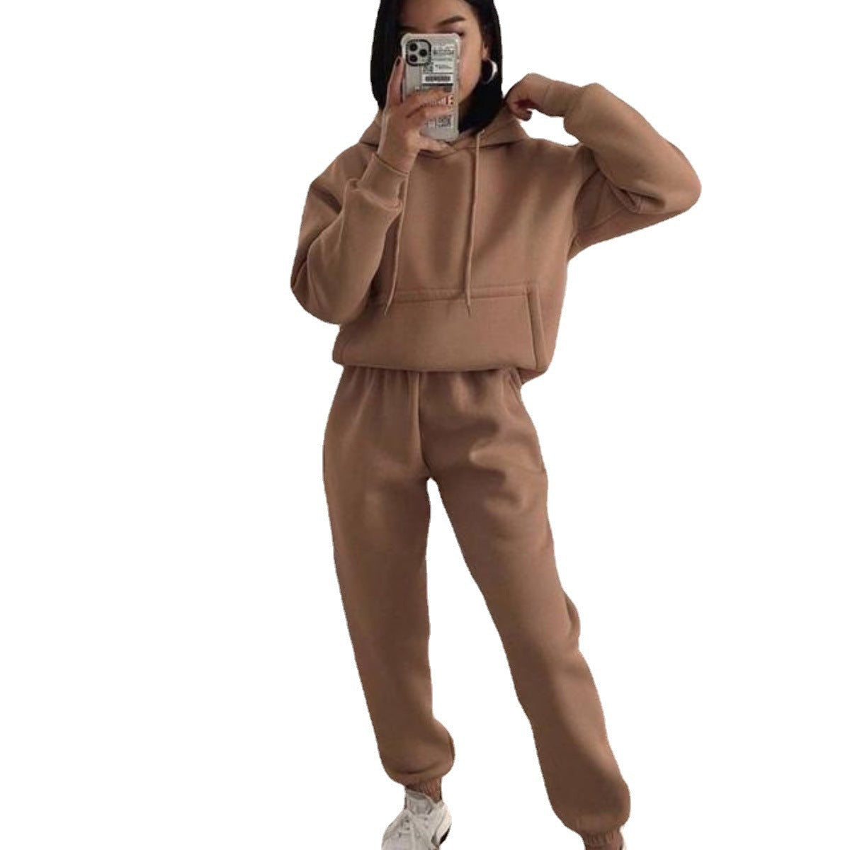 Women's Comfortable Fleece Hoodie and Jogging Pants Set Ivyshape