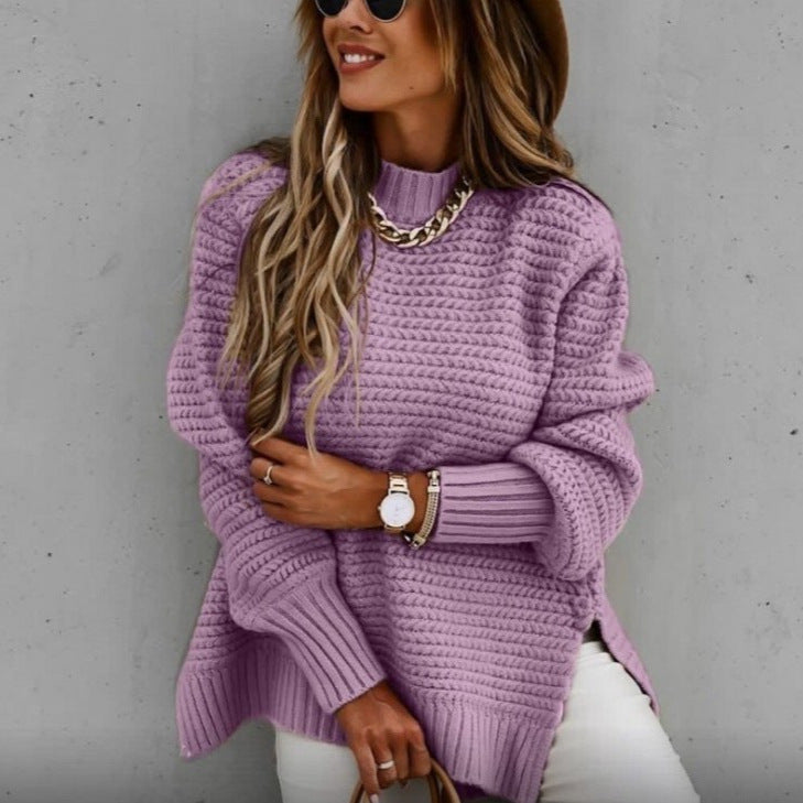 IvyShape | Relaxed Autumn Long Sleeve Pullover Knitted Sweater