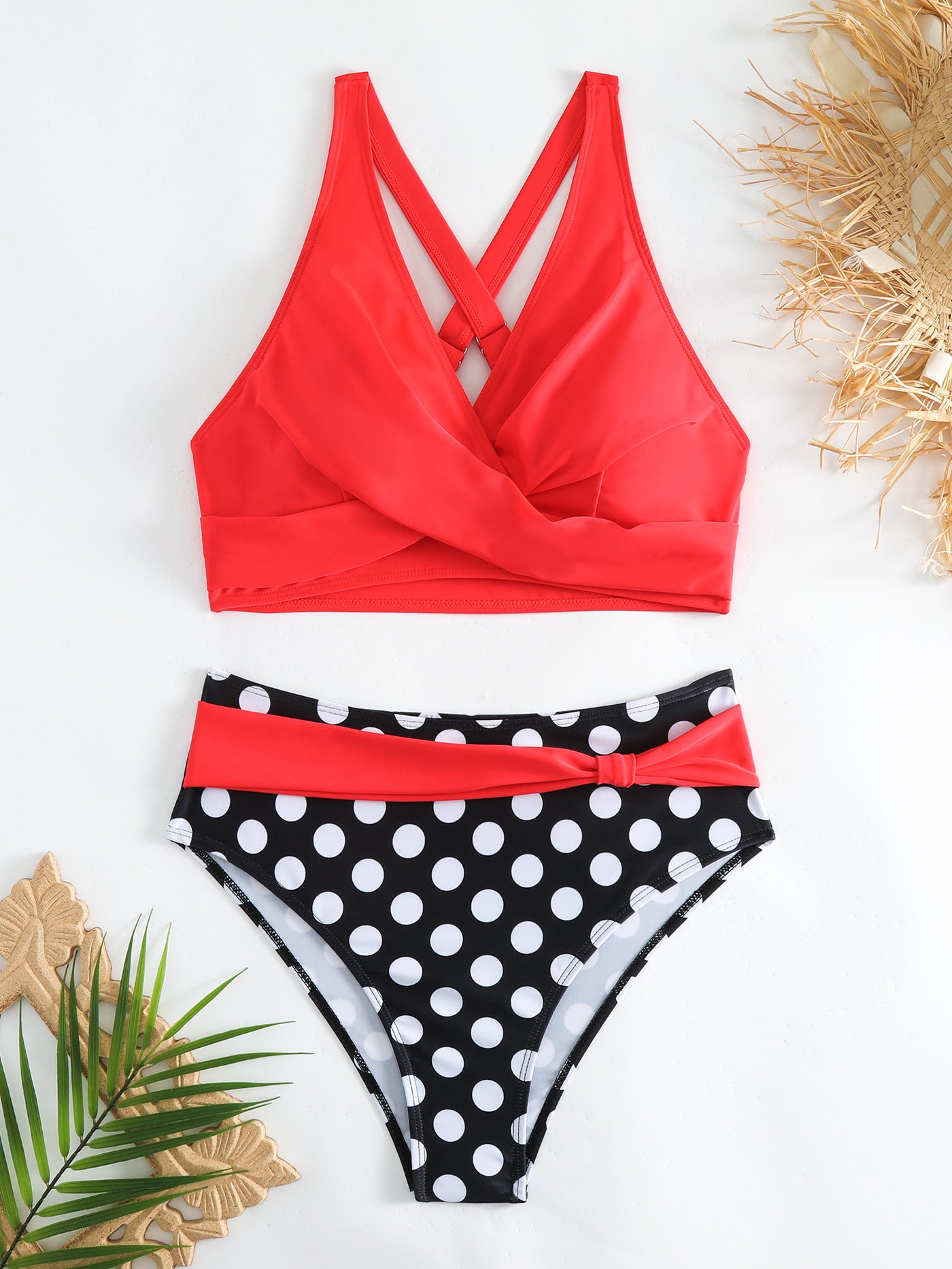 Women's bikini set with elegant wrap top and high-waisted bottoms Ivyshape