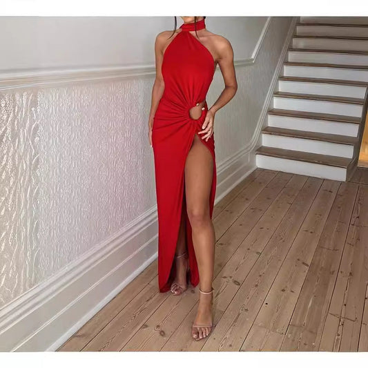 IvyShape | Sleek Strapless Slit Dress