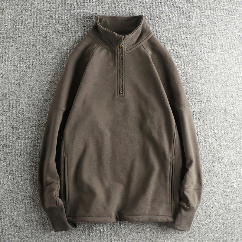 Men's fleece jacket with half zip and side pockets Ivyshape