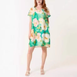 Women Floral Short Sleeve Shift Dress Ivyshape