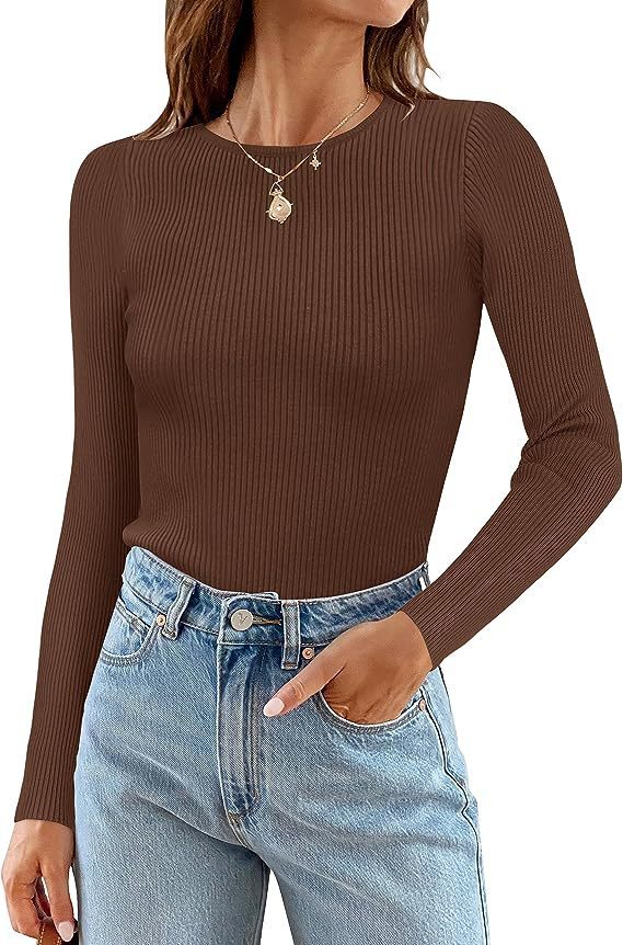 Women's Long Sleeve Shirt with Fine Ribbed Knit Design Ivyshape