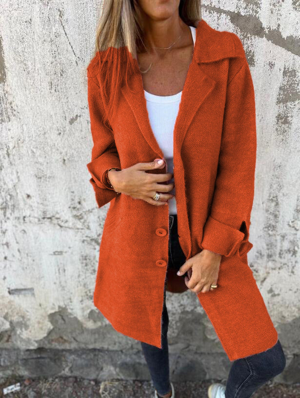 Ivyshape | Pocket Cardigan Single-Breasted Coat