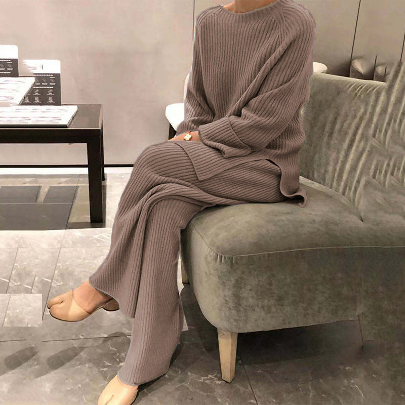 Women’s knit clothing set with loose fit and ribbed texture Ivyshape