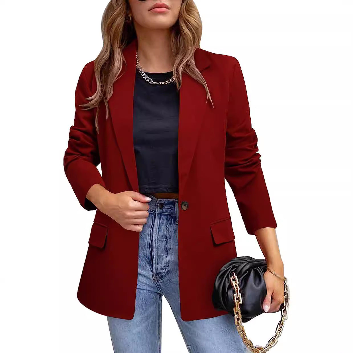 Women's trendy blazer with tailored cut and large pockets Ivyshape