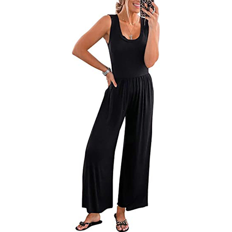 Women's Loose-Fitting Jersey Jumpsuit Ivyshape