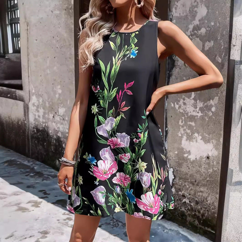 Women Sleeveless Casual Shift Dress Ivyshape