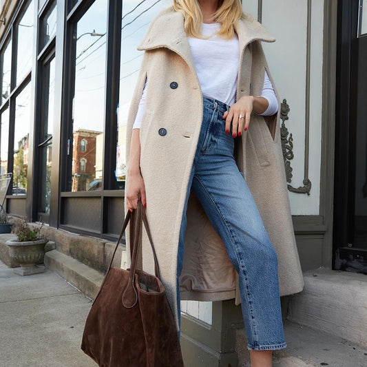 Women Fashion Overshirt with high-quality wool material and stylish cut Ivyshape