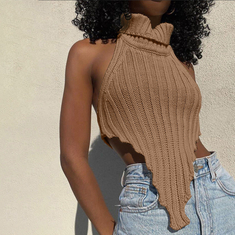 IvyShape | Irregular Backless Knitted Vest