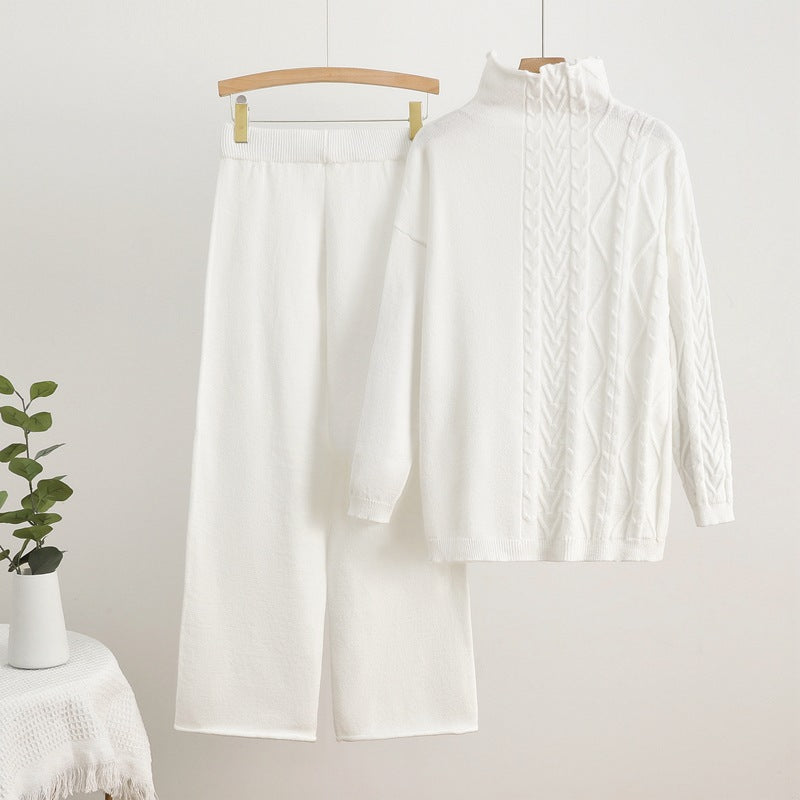 IvyShape | Combined warm turtleneck sweater and pants set