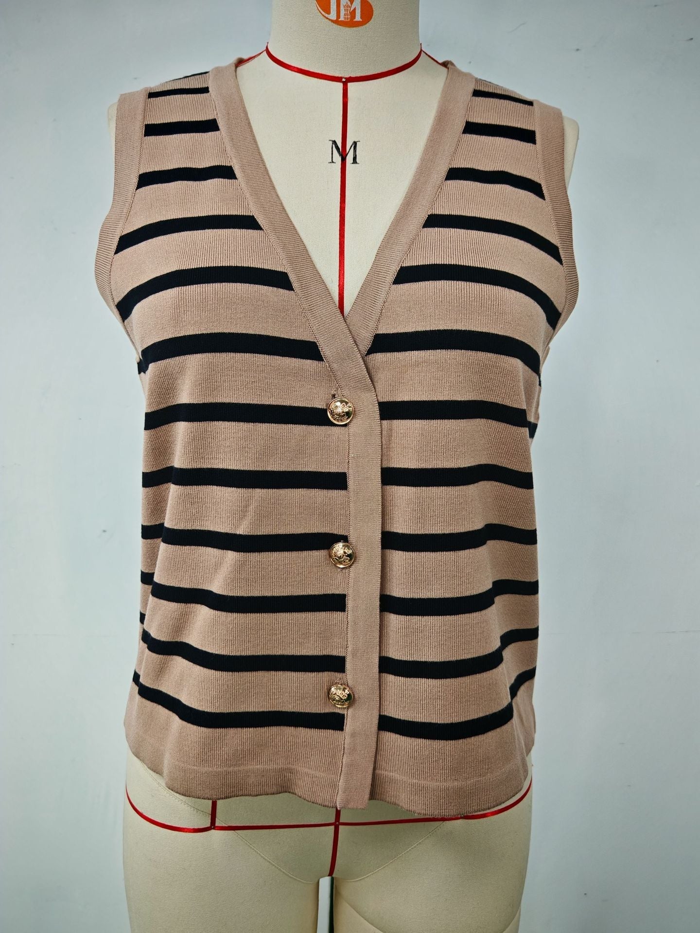 IvyShape | Casual Striped Knitted Vest Top