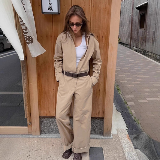 Women Elegant Utility Jumpsuit with tailored fit and practical pockets Ivyshape