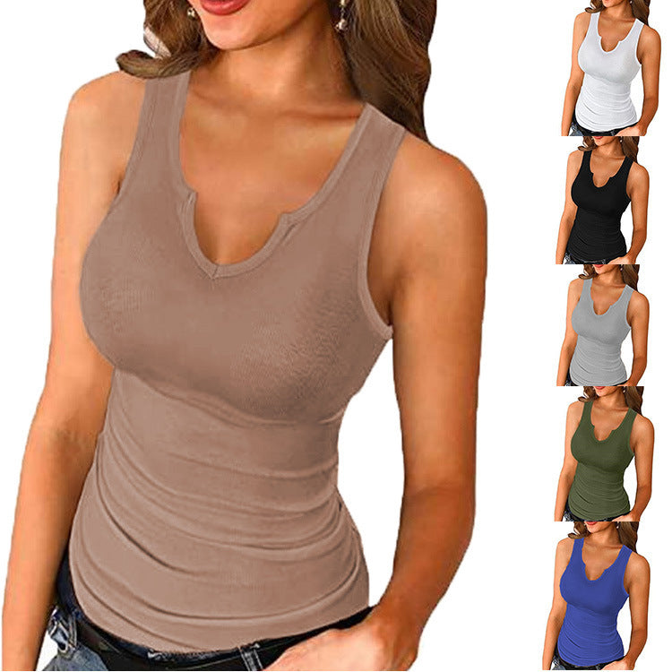 Women Fitted Ribbed Knit Tank Top Ivyshape