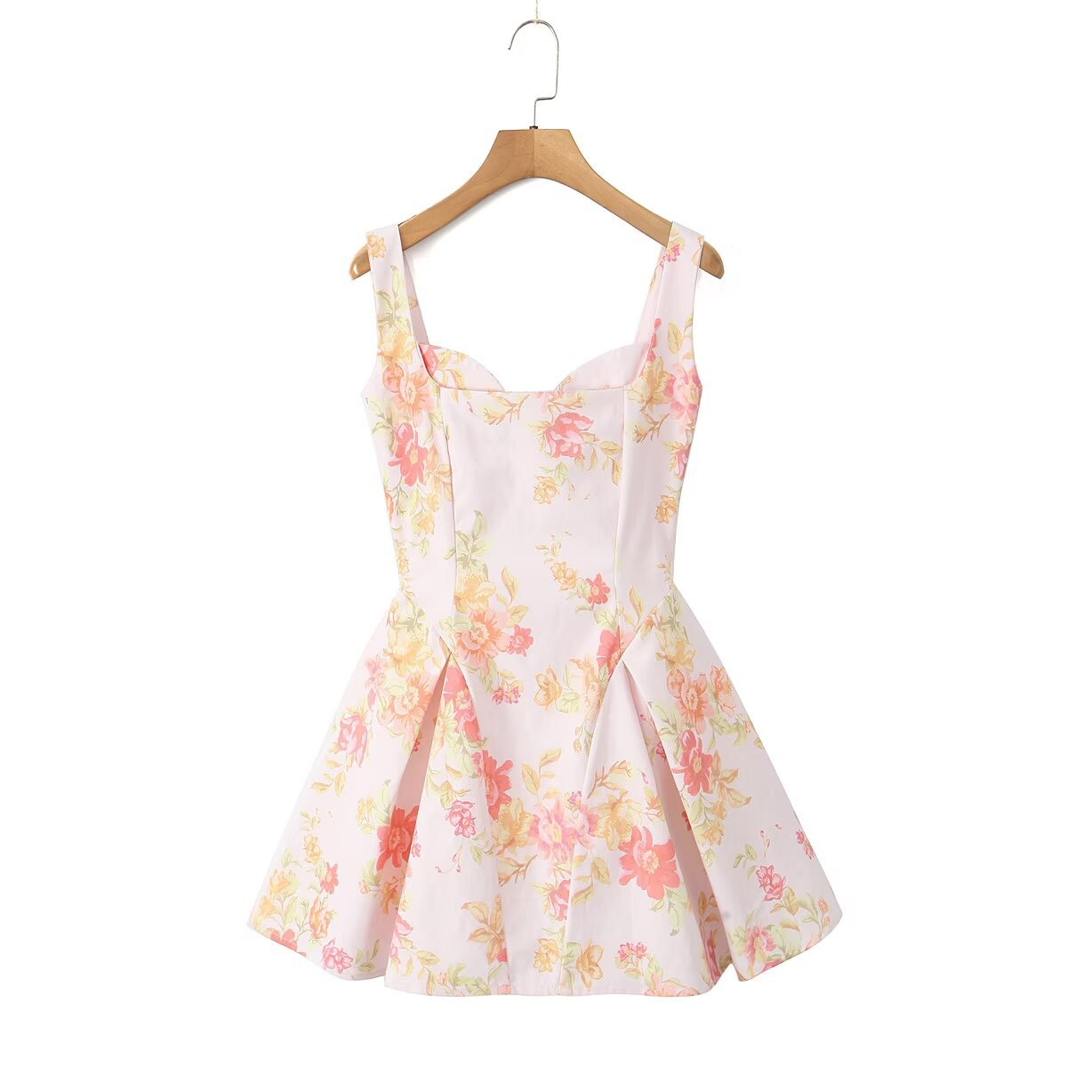 Ladies' Summer Cotton Dress with Floral Accents Ivyshape