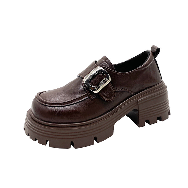 Women fashionable platform shoes with buckle Ivyshape