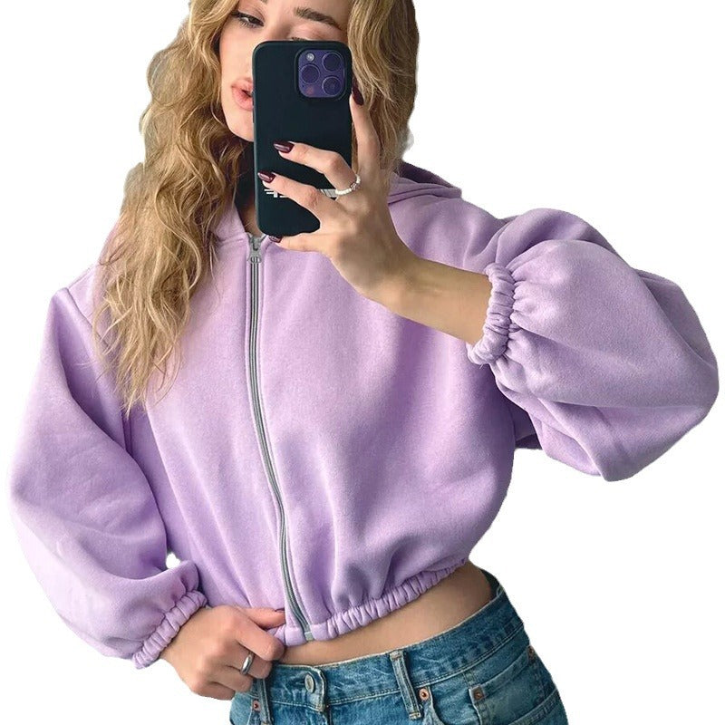 Women Crop Hoodie Ivyshape