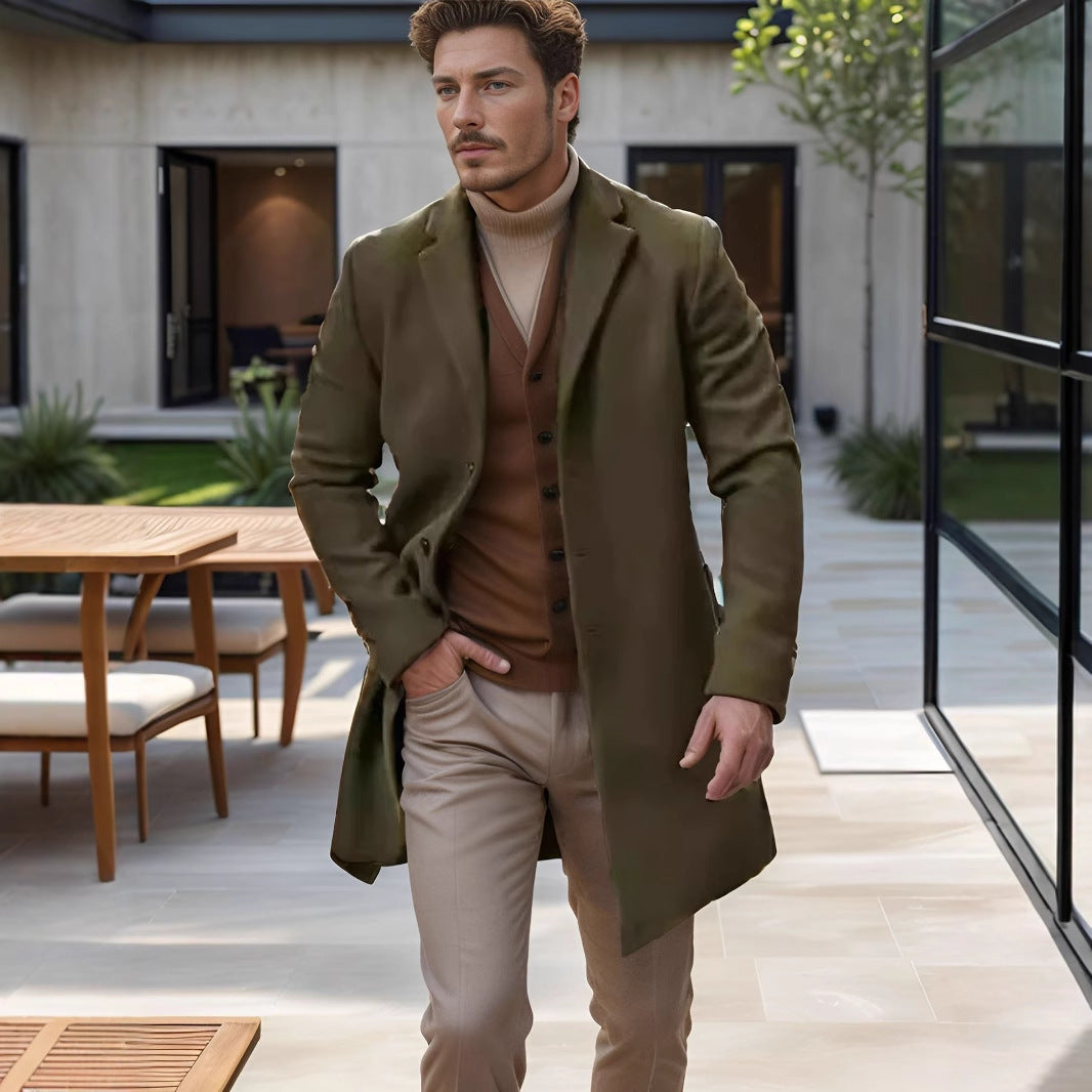 Men's elegant tailored transitional coat Ivyshape