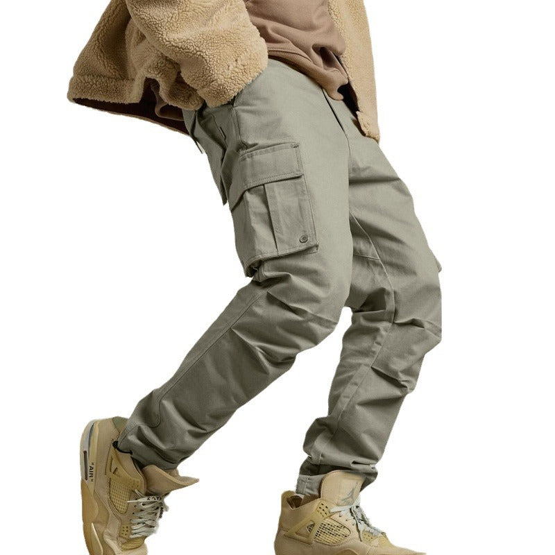 Men's cargo pants with multifunctional pockets and adjustable drawstring Ivyshape