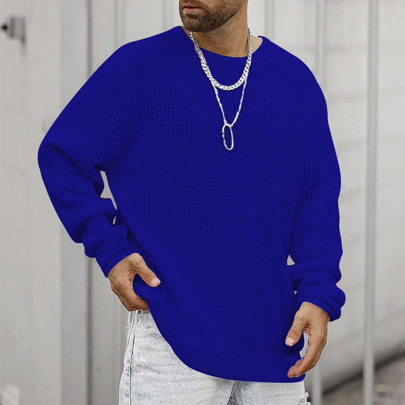 Men's chunky knit sweater with modern cut and cozy inner lining Ivyshape