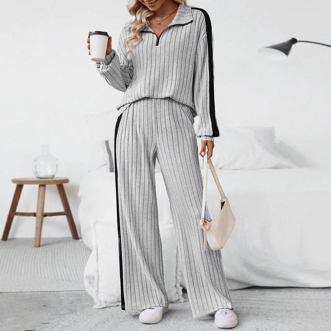 IvyShape | Designer Sweatshirt and Wide-Leg Pants Set