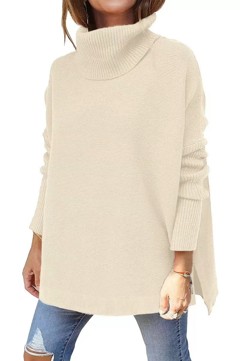 IvyShape | Cozy Mid-Length Batwing Sleeve Waist-Cinched Pullover