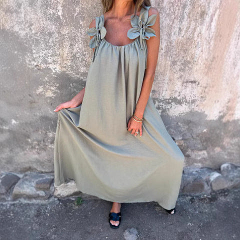 Maxi dress for women with floral embellishment Ivyshape