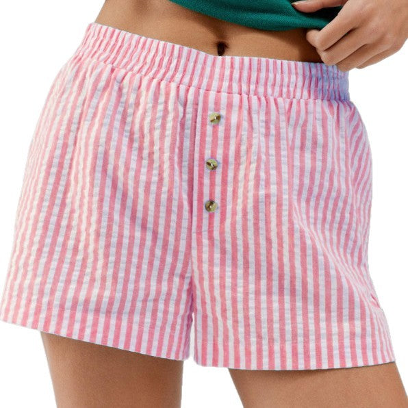 Women's versatile leisure trousers with elastic waistband and button details Ivyshape