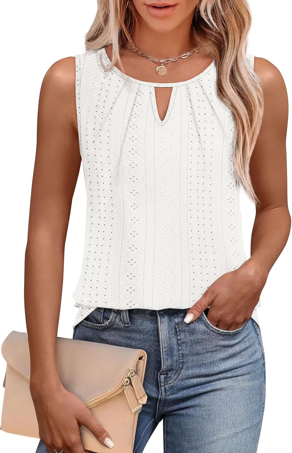 Women Eyeliner Design Keyhole Blouse Ivyshape