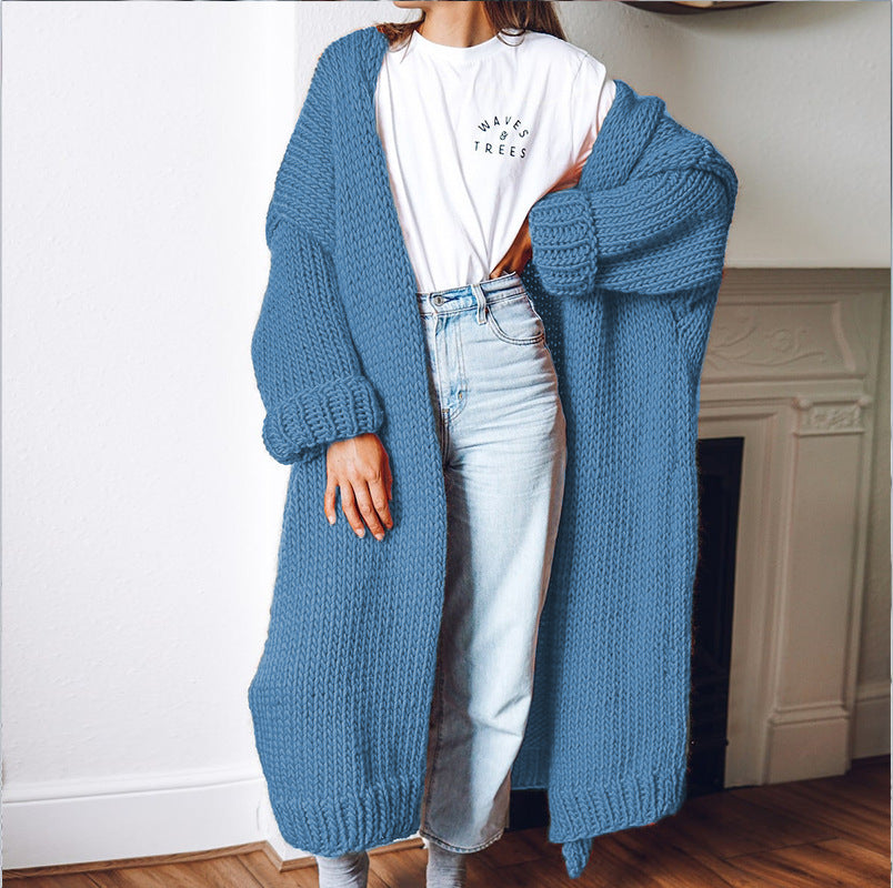 Women Chunky Knit Kimono Cardigan Ivyshape