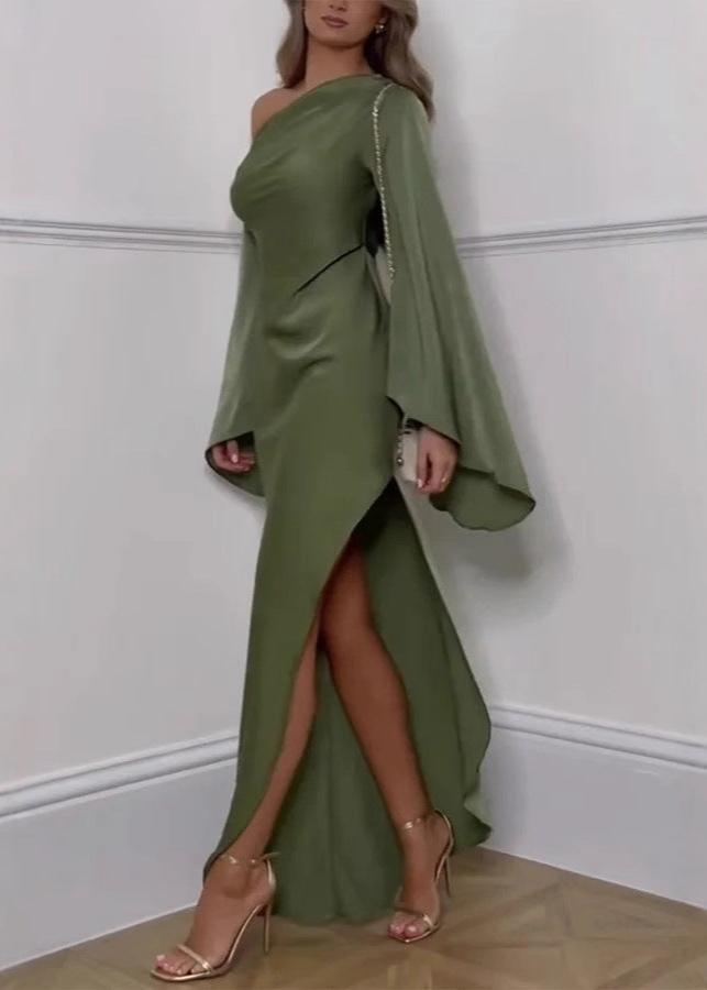 Ivyshape | One-Shoulder Satin Gown